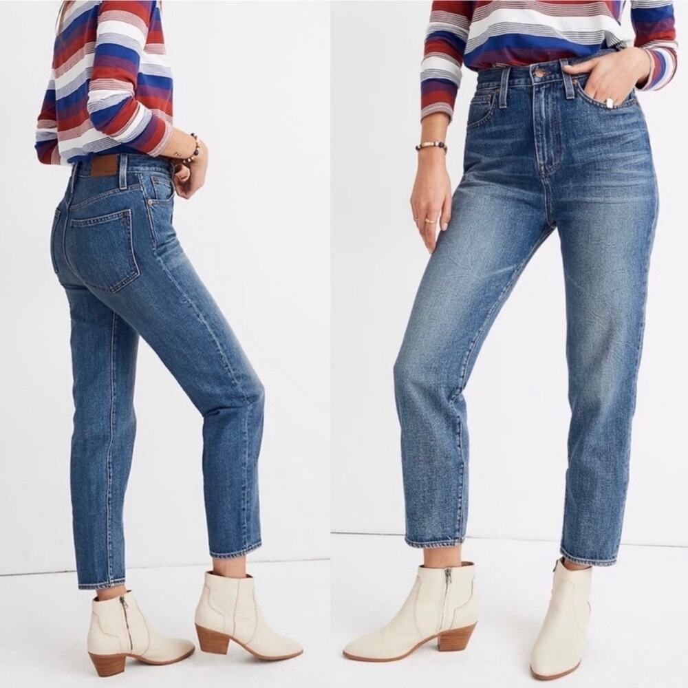 Madewell The Momjean Jeans Blue Size 24 Cotton Blend